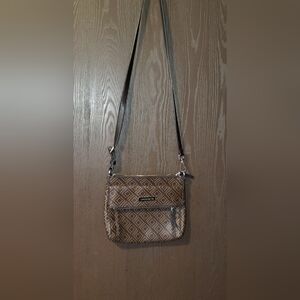 Liz Claiborne Brown Crossbody Bag with Metallic Accents